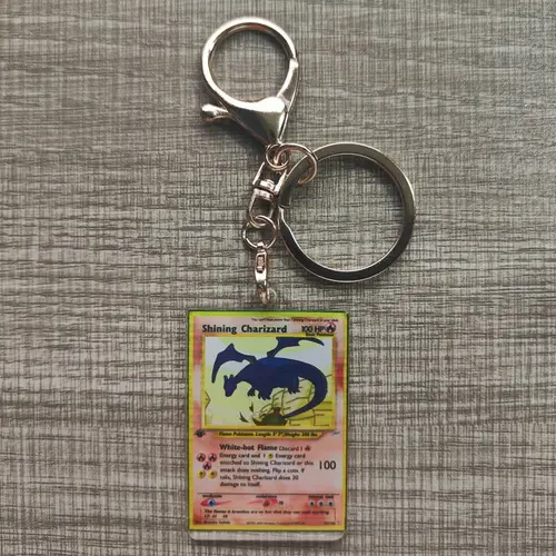 Pokemon Anime Small Card Key Chain Charizard Keychains Blastoise Venusaur Mewtwo Diy Acrylic Action Toy Figures Game Collection - Image 19