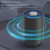 Air Purifier Home Auto Smoke Detector Hepa Filter Car Air Purifier USB Cable Low Noise with Night Light Desktop Black 4