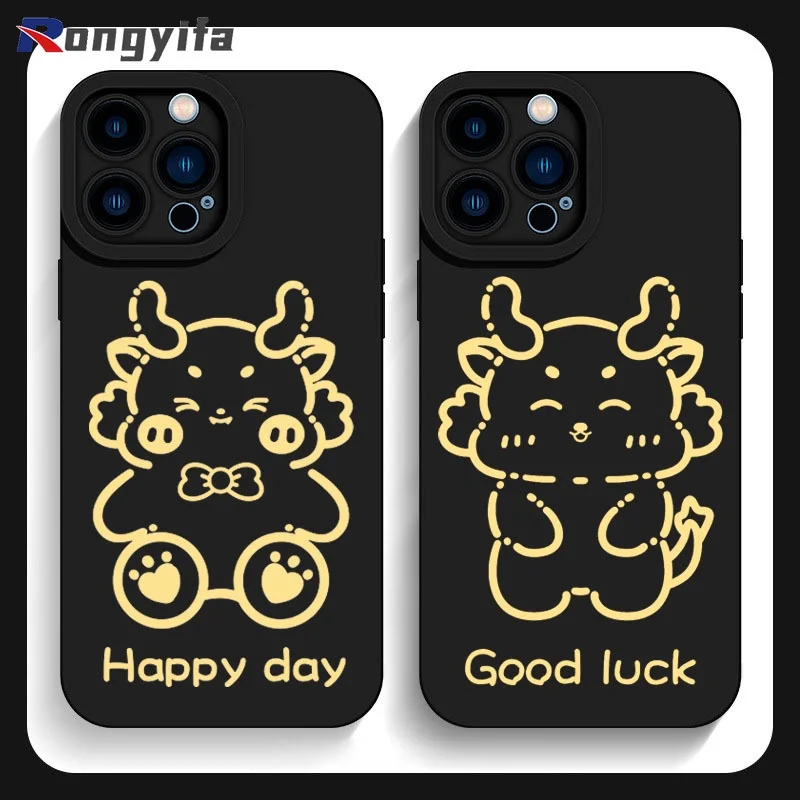 Per Tecno Spark 10C 10 Pro Spark Go 2023 6 Go Pop 7 Infinix Smart 7 5 Hot 8 Capodanno Carino Ricchezza Lucky Happy Dragon Phone Case