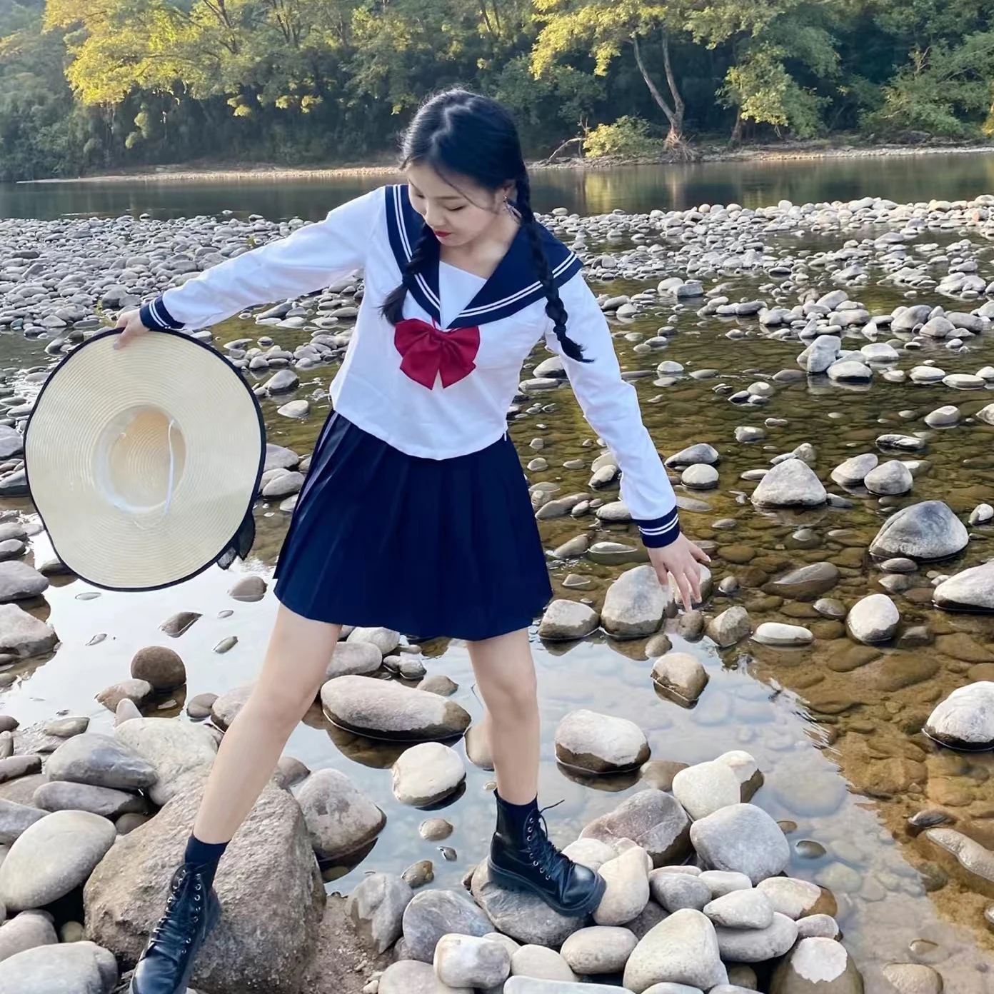 Japanese School Uniform Skirt and Tops for Girls Cosplay
