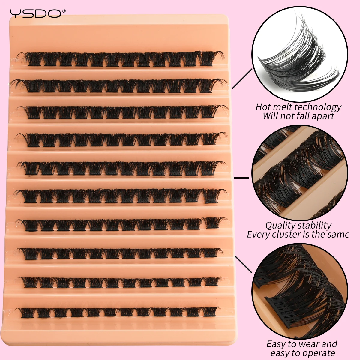 Description Picture 4 of item120/200Pcs Cluster Eyelash Extension Kit Individual Lashes Cluster Mix Lash D Curl Clusters Lashes Bond and Seal Makeup Tool Kit