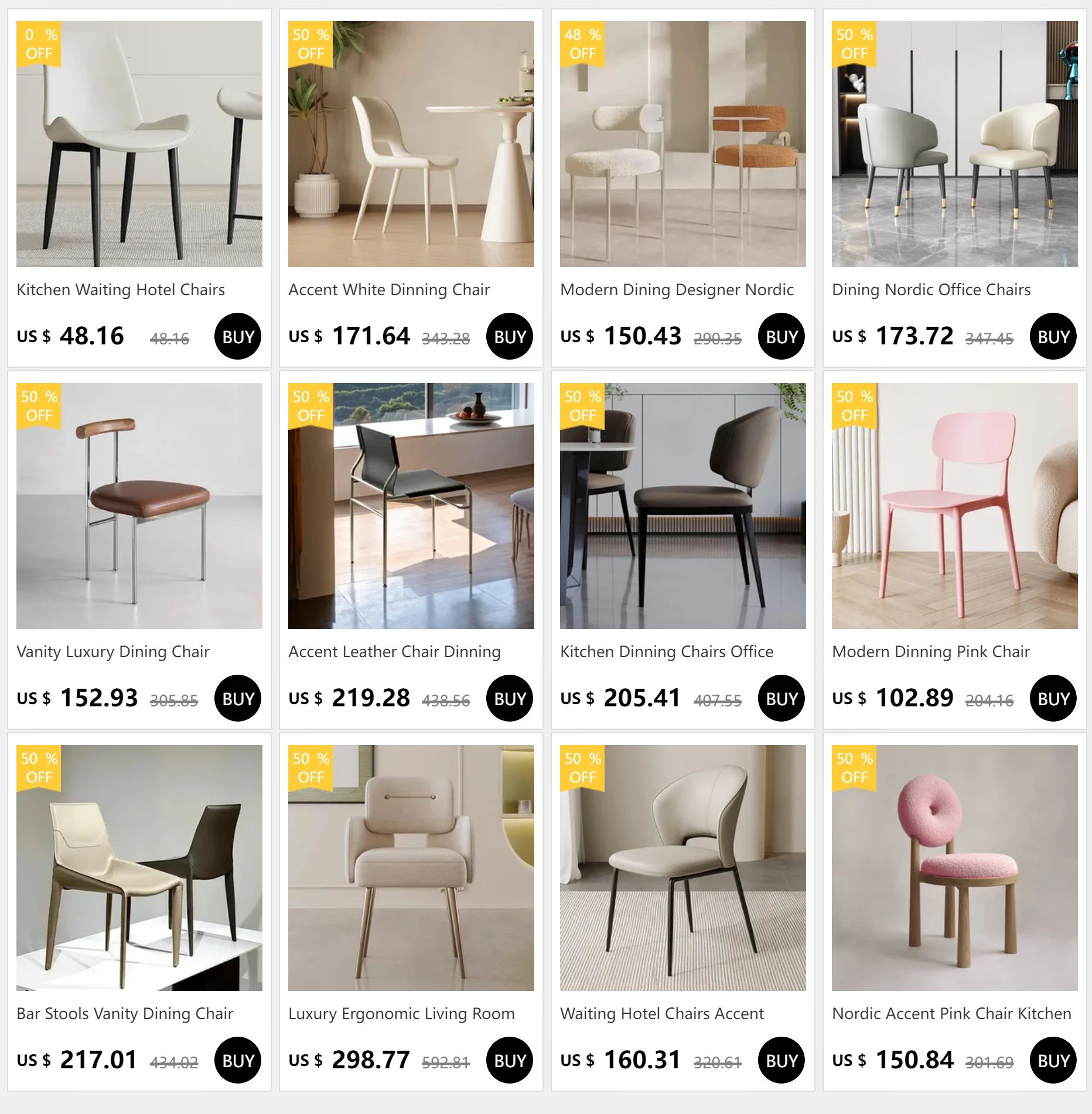 Description Picture 2 of itemWaiting Dining Room Chairs Office Vanity Kitchen Chair Ergonomic Designer Sedie Pranzo Moderne Mid Century Modern Furniture