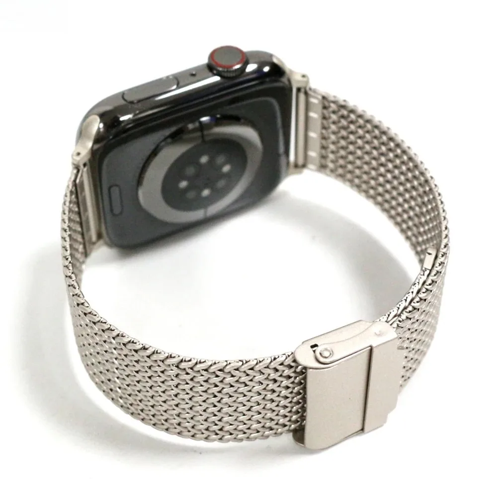 Premium Milanese Mesh Stainless Steel Watch Strap with Dual Safety Clasp - Adjustable Replacement Band