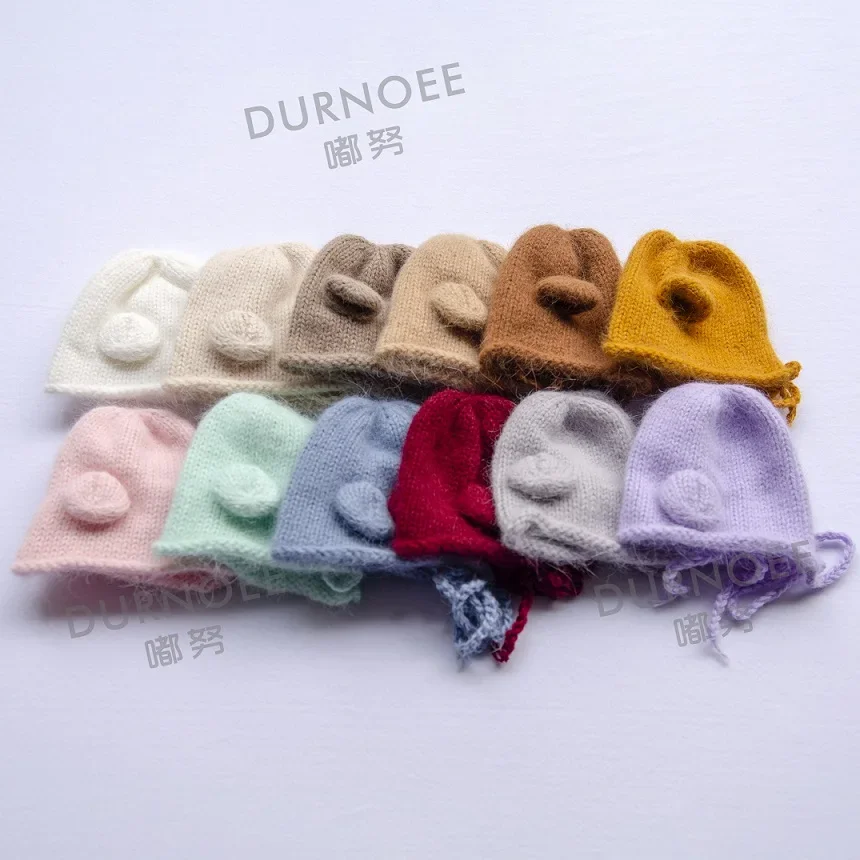 Baby Swaddling  Blanket Newborn Photography Receiving Stretchable Wool Wrap Handmade Hat Photo Shooting Accessories