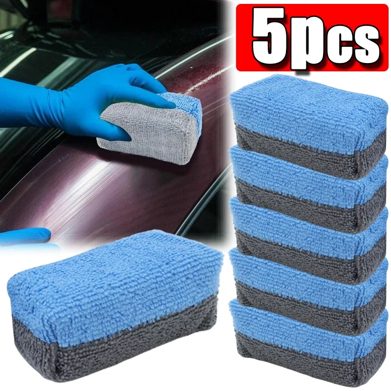 MicrofiberCarWashSpongeWaxApplicatorPadsCarPaintCarePolishing