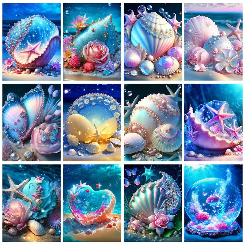 

RUOPOTY Diamond Painting Kits Full Round/Square Starfish Landscape Cross Stitch Embroidery Rhinestone Mosaic For Home Decoration