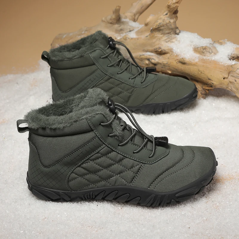 Men's Fleece-Lined Warm Casual Snow Boots, Comfortable and Warm Lining, Non-Slip and Wear-Resistant Soles, Suitable for Outdoor Activities, Snow and Other Scenes