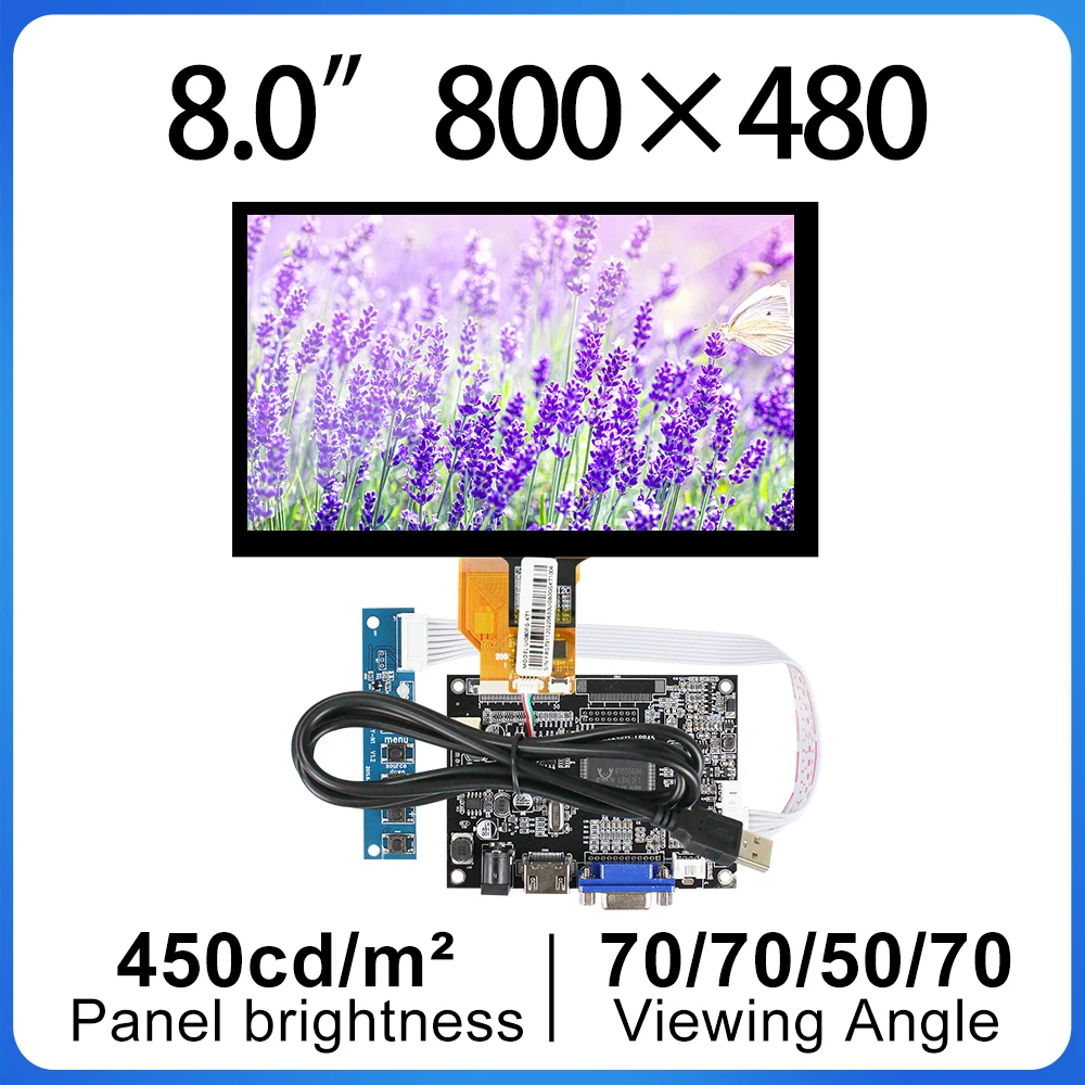

Original Innolux AT080TN64 lcd modul display With touch panel Control board 800*480 RGB 50pins For Car DVD GPS Navigation