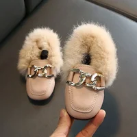 Flache Schuhe mit Pelzimitat für Kinder – Bild 5