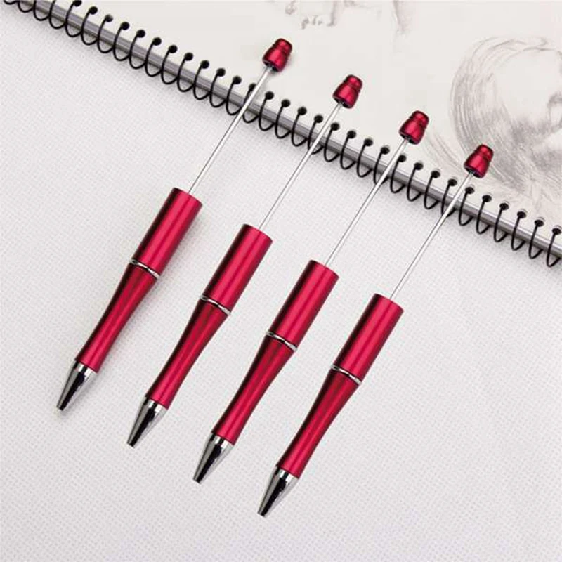 50pcs Mixed Colour Plastic Beadable Pen Bead Pens Ballpoint Pen Gift Ball Kidsparty Personalized Gift Wedding for Guest