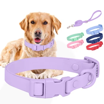 CP442--waterproof PVC pet dog collar, anti fouling and waterproof lightweight collar, use double row rivets for large sizes