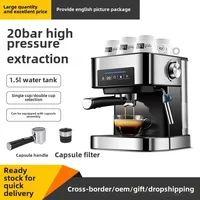 Cross-border Italian Coffee Machine Household Small Semi-automatic High-pressure Steam Milk Foam Office 20bar Spot 1