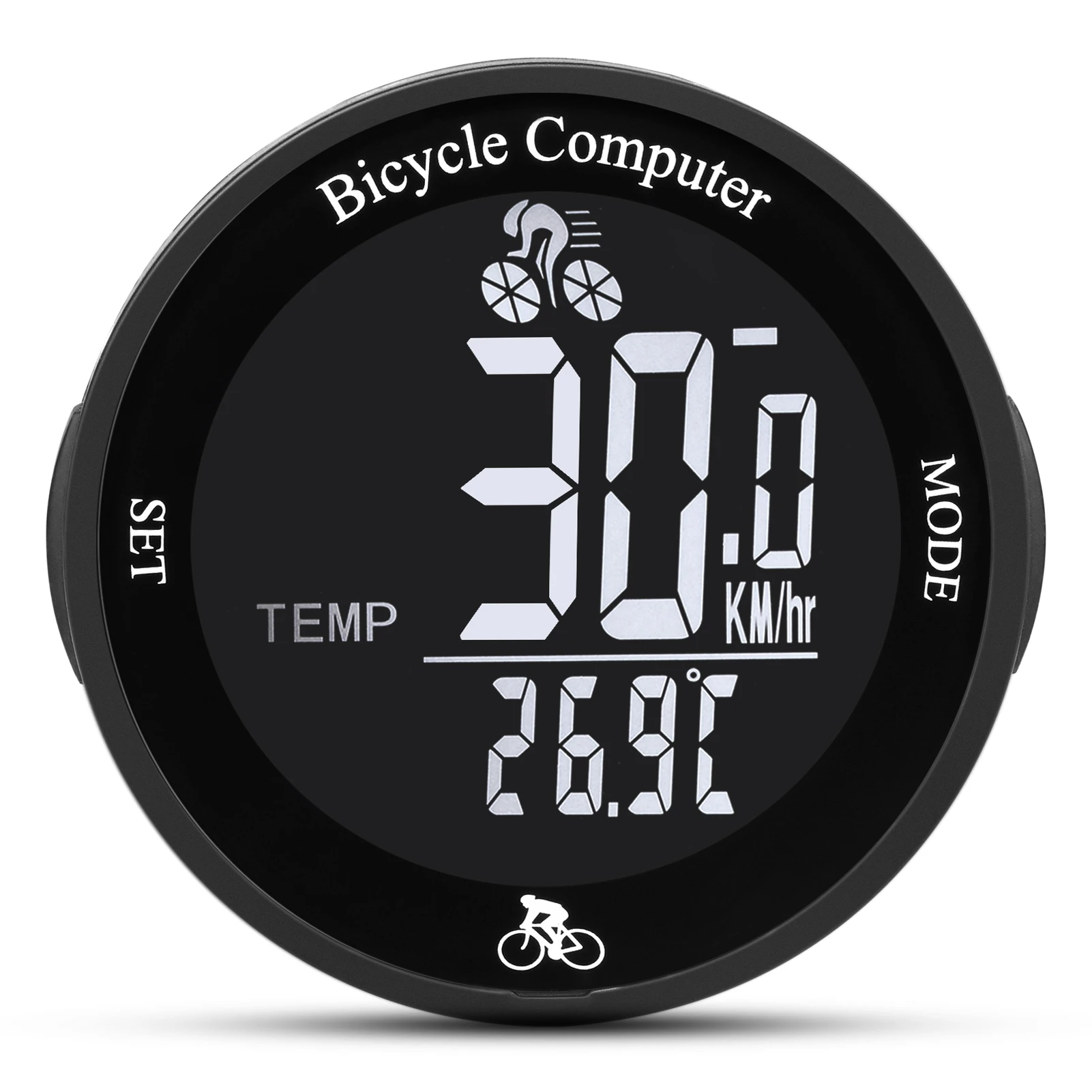 Wireless Bike Computer Waterproof Bicycle Odometer Multi Functional LCD