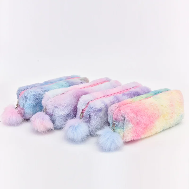 

Cute Plush Pencil Case Large-capacity Girl's Heart High-value Primary School Students' New plush Stationery Box Korean Bag