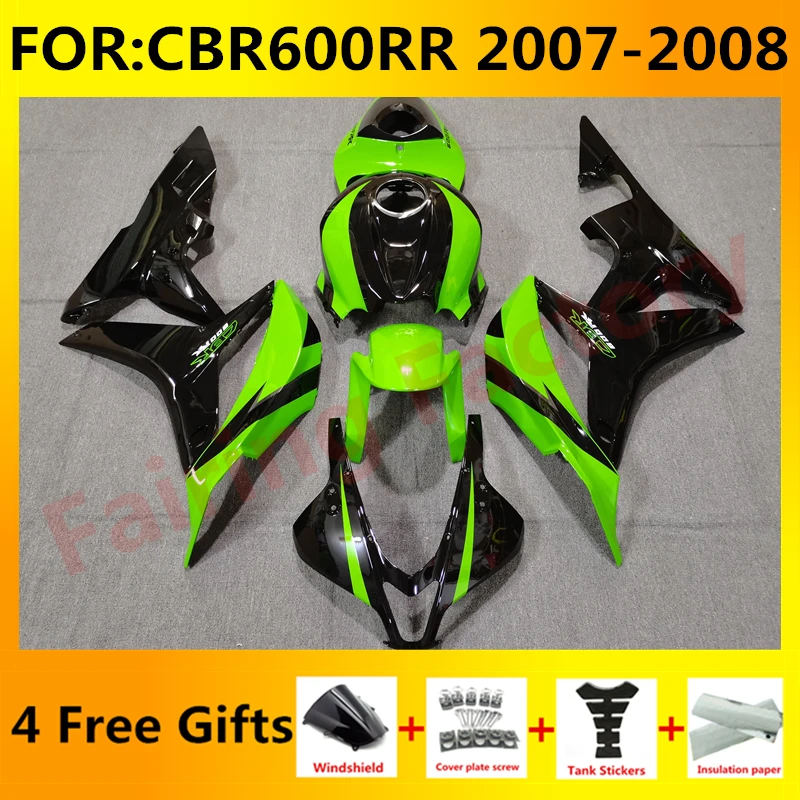 

Новый комплект обтекателей для мотоцикла ABS для CBR600RR F5 2007 2008 CBR600 RR CBR 600RR 07 08 полный обтекатель для кузова зеленый черный