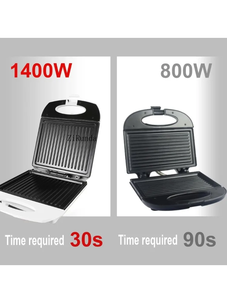 Large electric sonifer sandwich maker, 1400W, kitchen appliances, breakfast waffle machine, anti-ad foam pan 4