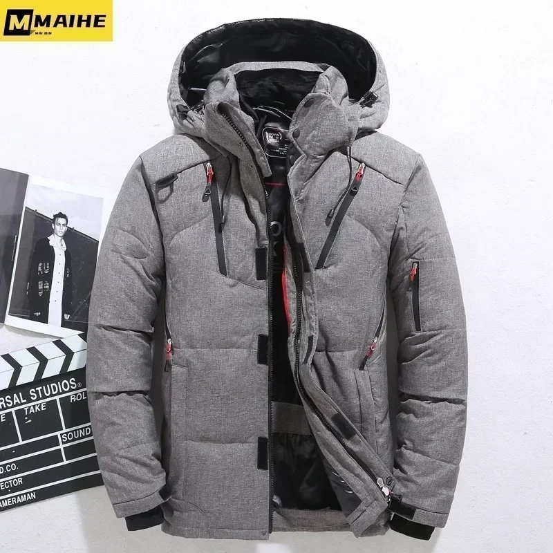 -20 Degree Winter Parkas Men Down Jacket Male 90% White Duck Down Jacket Hooded Luxury Thick Warm Padded Snow Coat Oversized down jacket mens jacket