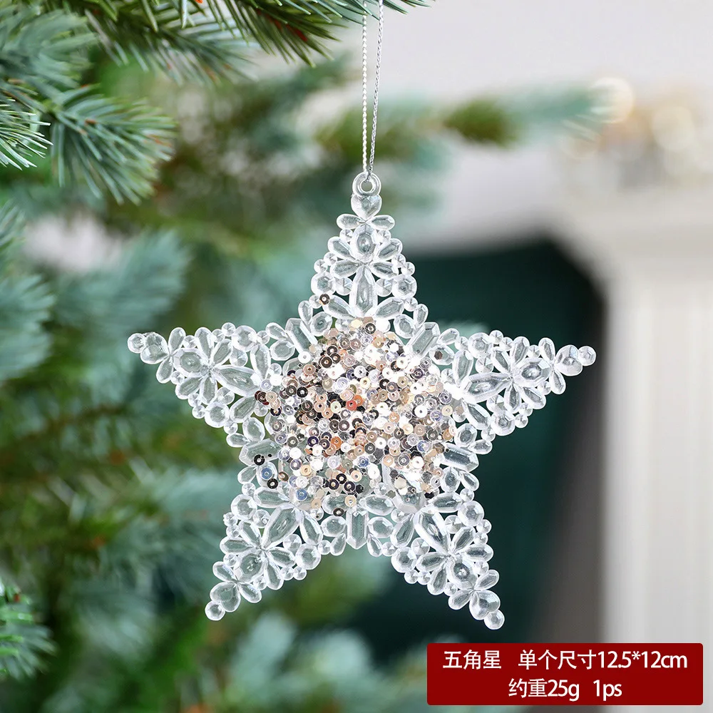 thumbnail image 1 of Camal 1 pieza de adorno colgante de acrílico transparente con forma de alce de ballet, campana de copo de nieve de Navidad, colgante de Navidad, decoración del hogar, regalos de Año Nuevo, 1 of 5