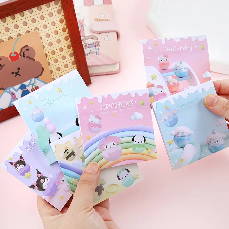 

10/30/50pcs Cartoon Sanrio Hello Kitty Memo Pads Cinnamoroll N Times Pasting Message Book Memorandum Student Supplies Wholesale