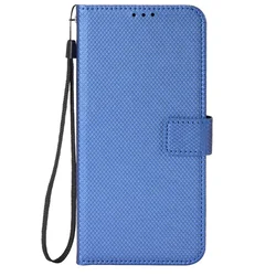 Diamond Pattern Luxury Wallet Leather Strap with Magnetic Closure in Blackview Wave 8/8C for Blackview Wave 8 (Sky blue)