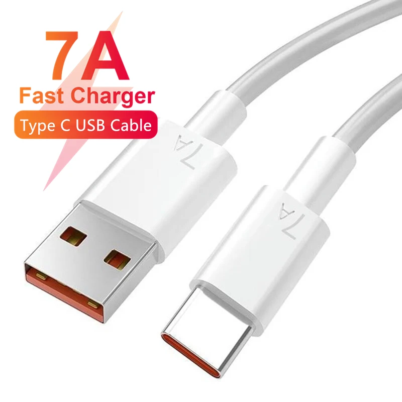 100W 7A Fast Charging USB Type C Cable for Xiaomi Redmi POCO Huawei Honor OPPO Reno 6 7 8 Android Phone USB-C Charger Cord Cable