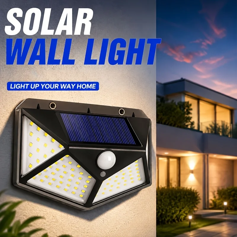 Eco-Friendly Solar Motion Sensor LED Wall Light – Waterproof Outdoor Security and Decorative Lamp