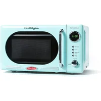 *Retro desktop microwave oven -0.7 cubic feet -700 watts, with LED digital display screen - child lock - easy to clean interior 1
