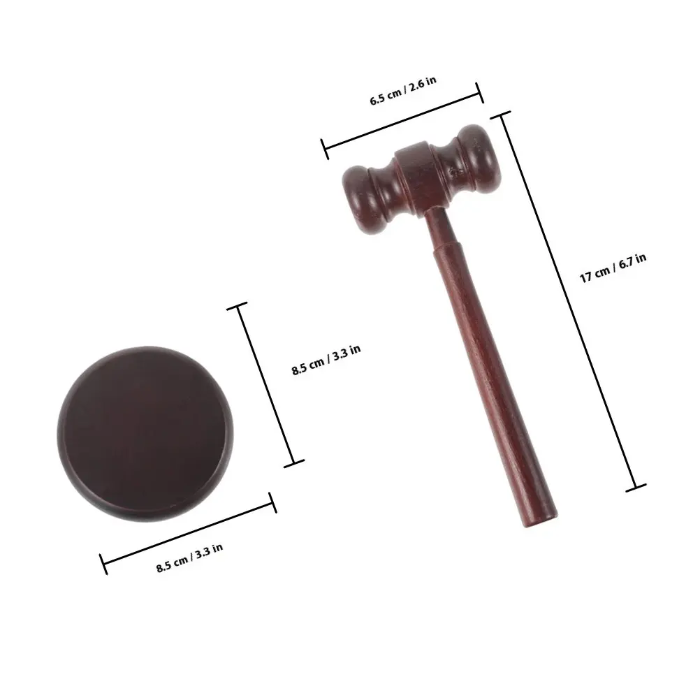 2세트 나무 망치와 블록 세트 어린이용 판사 망치 커피색상 상상력 놀이 학습 정의 생일 선물