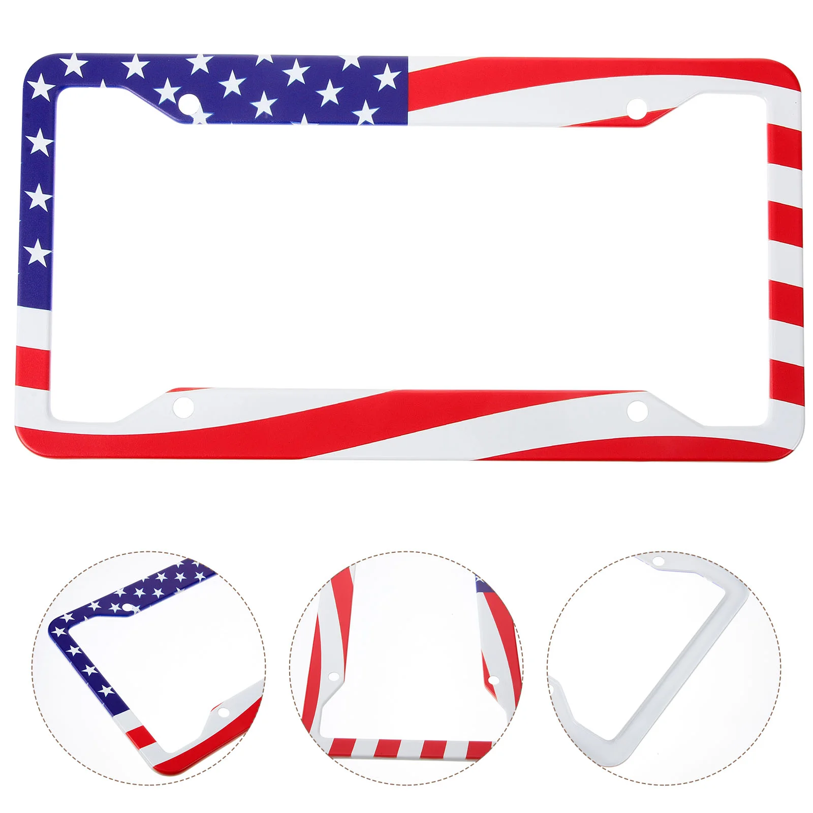 

License Plate Frame American Flags Frames for Men Auto UV Covers Car Accessories Exterior Aluminum Alloy Unique Front Man Funny