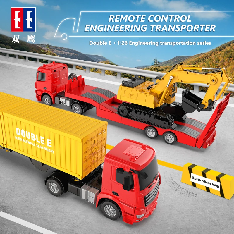 Double E Rc Truck Large Trailer E663/664 Cars Trucks Remote Control Excavator Trailer Set Truck Toy Car Gift for Boys