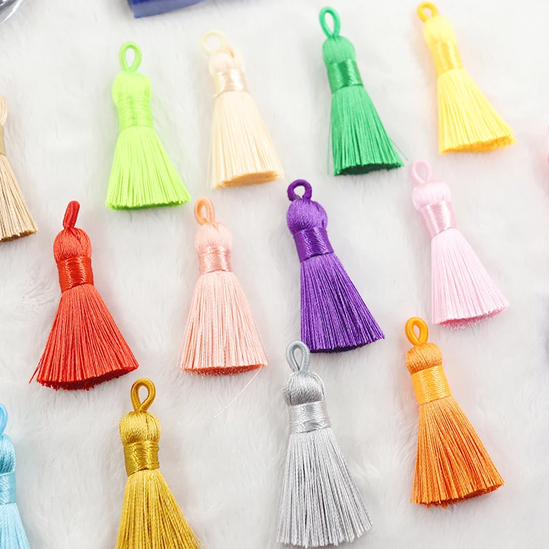 5/10PCS 4cm 28 farbe Seide Quaste Polyester Vertikale Quaste Dekoration Handwerk DIY Schmuck Nähen Vorhang Liefert zubehör – Detail 3