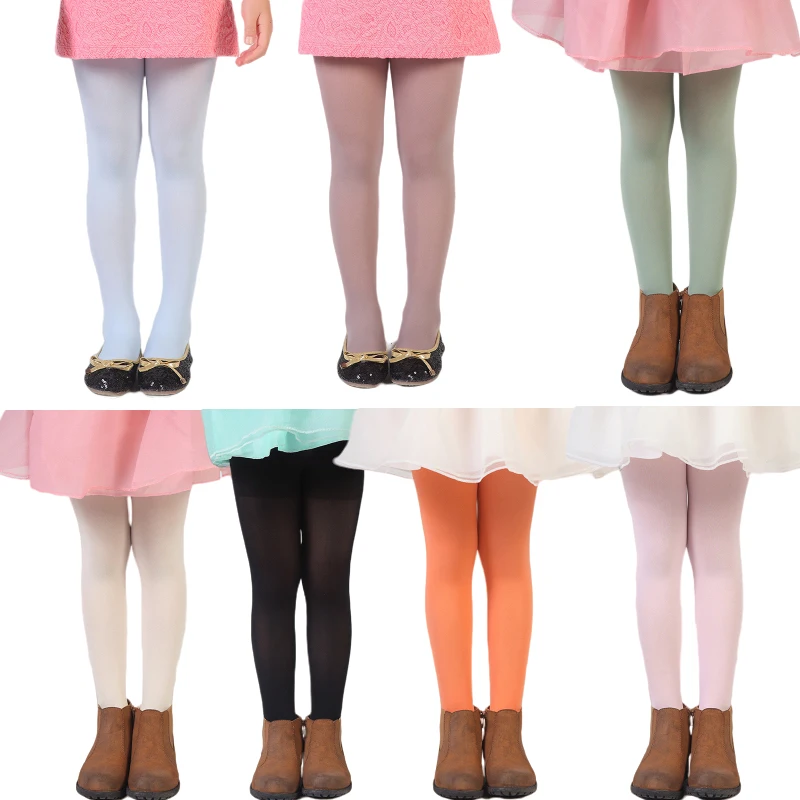 Children's 80 Denier Matte Semi-opaque Velour Kids Lycra Footed Regular Tights Brown Color Daily Wear Colored Pantyhose