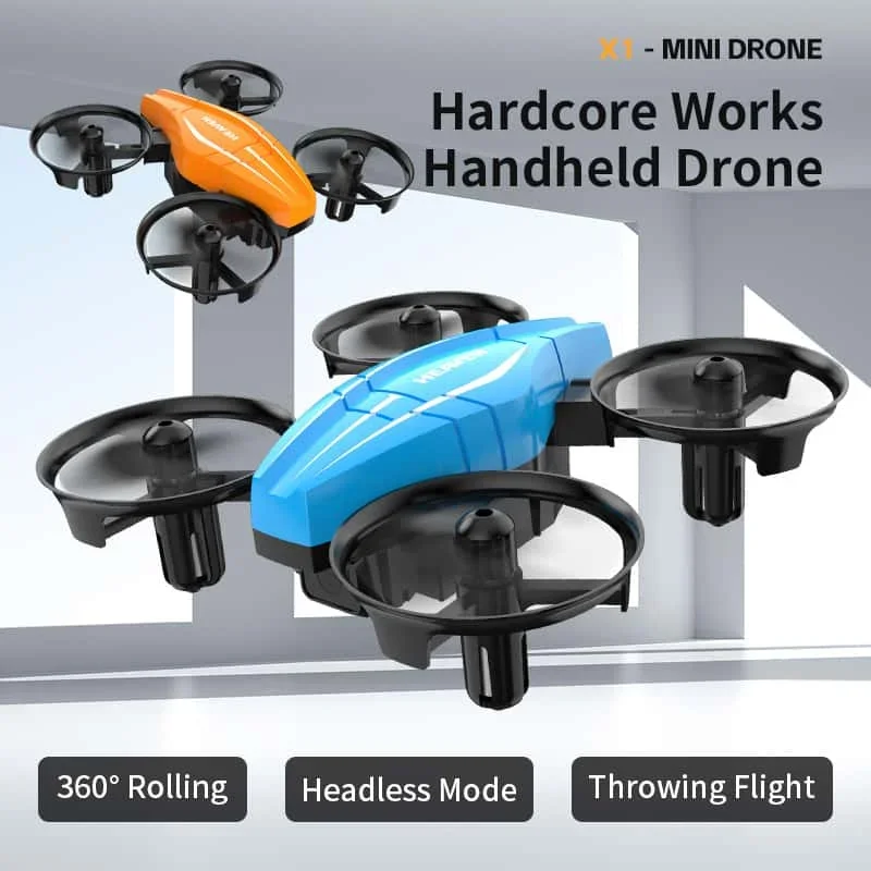 Drone Professionnel X1-B-BU-1B blanc avec caméra en gros plan, détails du stabilisateur