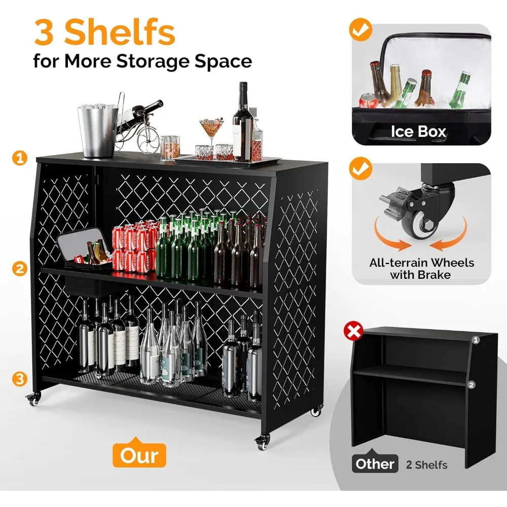 Rolling Three-Tier Event Bar Table 3