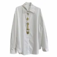 Chemisiers à manches longues en coton pour femmes, design unique haut de gamme, printemps, automne, été 2026, haut chic décontracté, vêtements pour femmes 6
