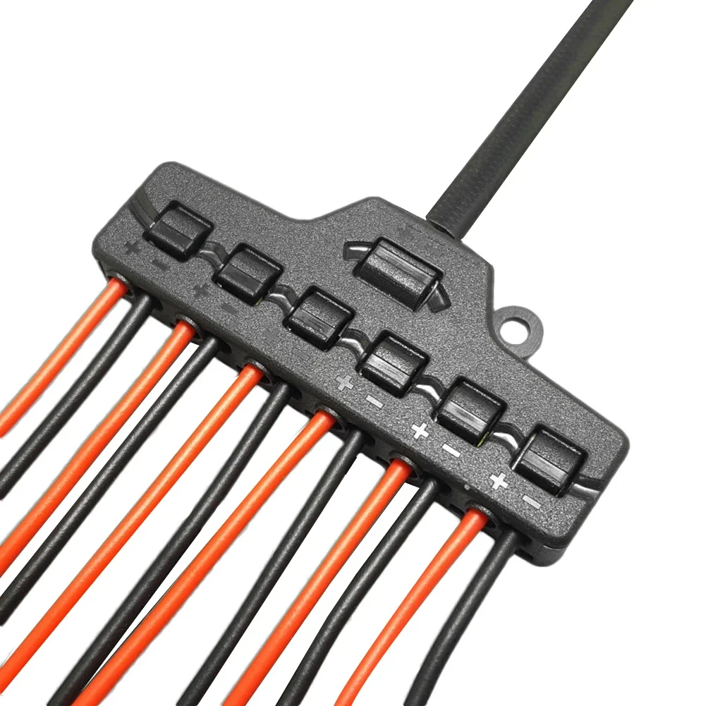 Description Picture 2 of item6 Ports Out Line Splitter Quick Connect Low Voltage Wire Splitter Distribution Block For Lighting Led Strip Connection Terminal