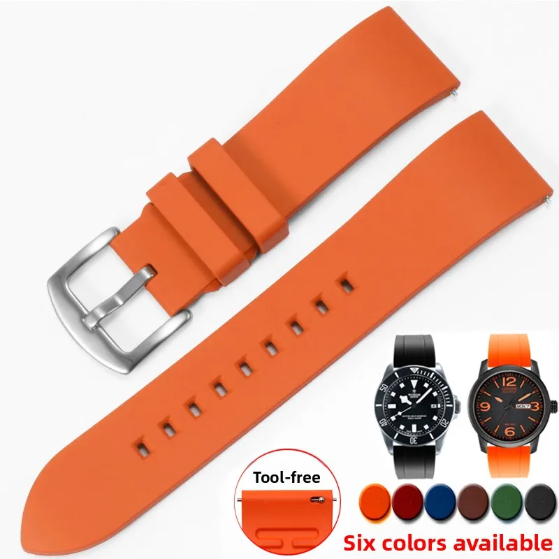 Quick Release FKM Rubber Watch Band - Sport Silicone Strap Bracelet (Multiple Sizes)