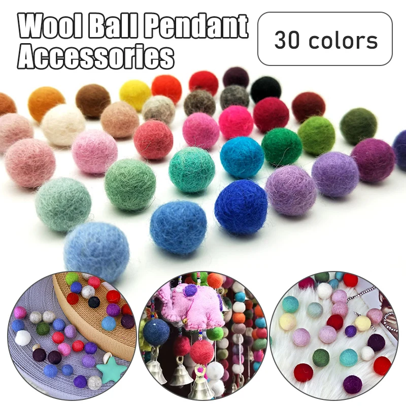2cm Wool Felt Balls Round Felt Pom Poms Mixed Color 30 Colors Kids Toys Xmas Decor DIY Sewing Craft Supplies 10/30pcs wool felt balls