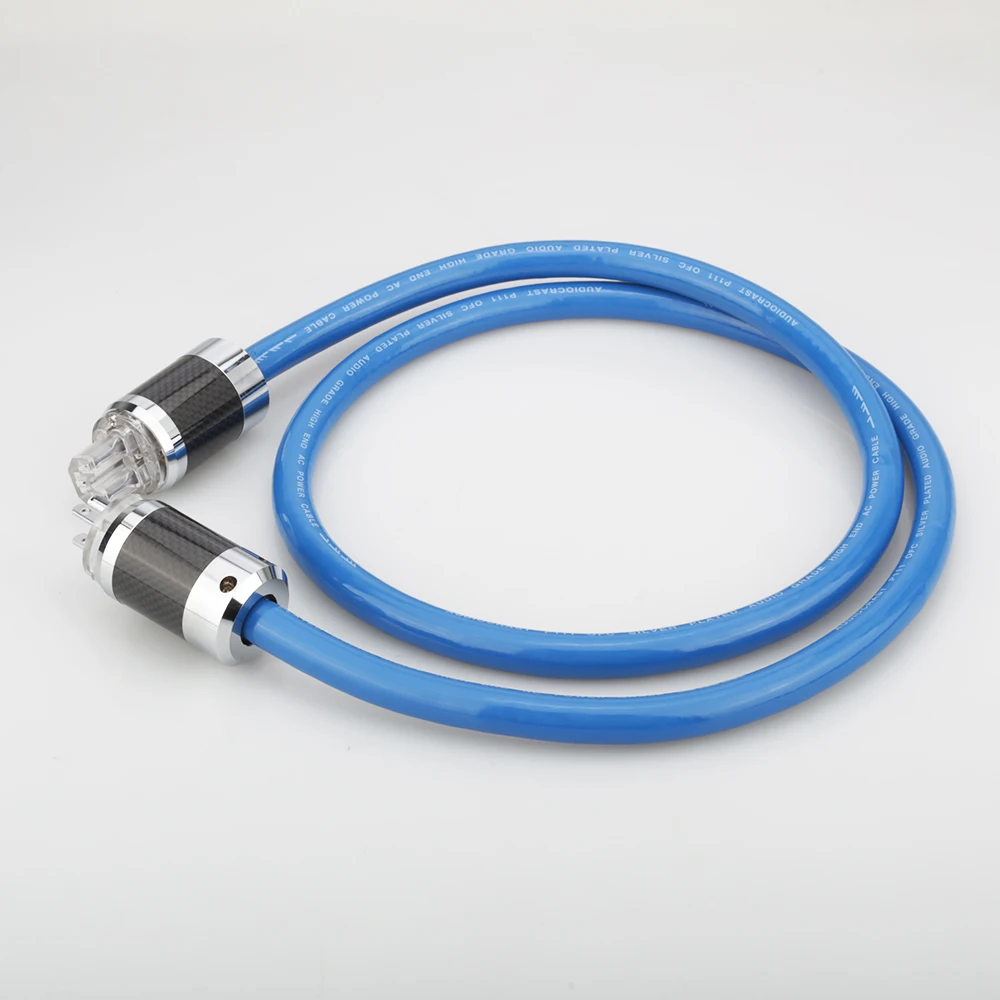 Audiocrast P111 Silver Plated US Mains Power Cable HIFI SChuko Power Cord Cable HIFI For CD Tube amplifer