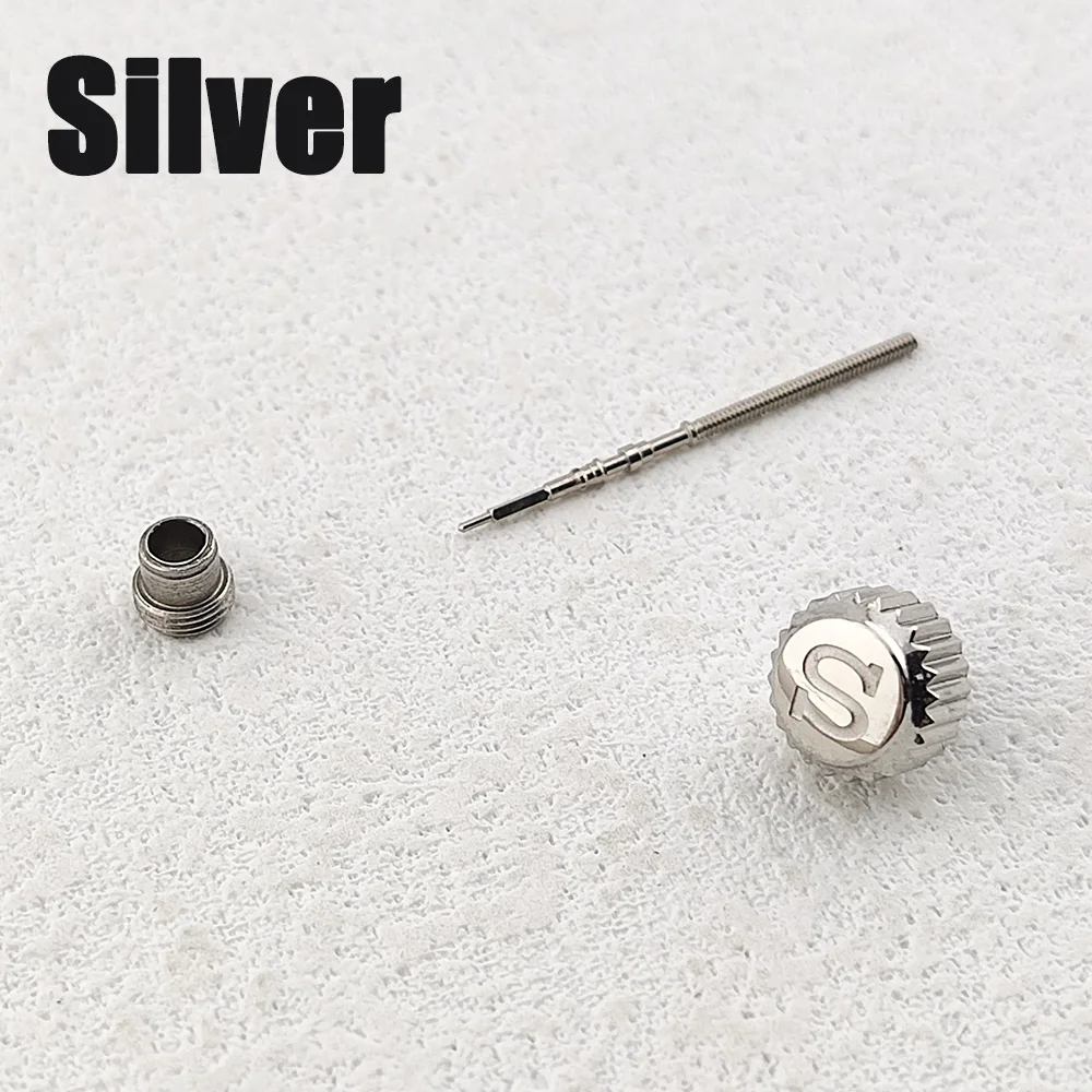 Stainless Steel Watch Crown - Silver, Black, Rose Gold Replacement Parts