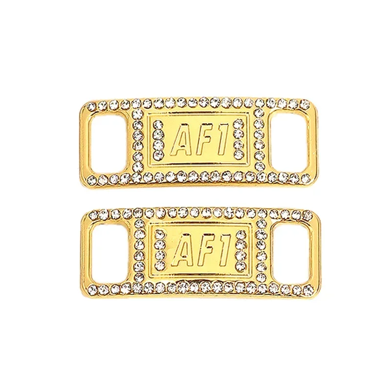 Shoe Charms 1Pair AF1 Diamond Fashion Laces Buckle Quality Metal Shoelaces Decorations Air Force One Accessories