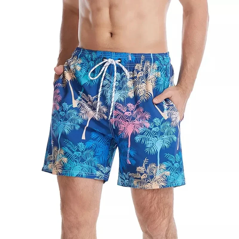Fashion Palm Trees Graphic Beach Shorts For Men Summer Casual Holiday Vacation 3D Printed Swim Trunks Loose Harajuku Short Pants 3