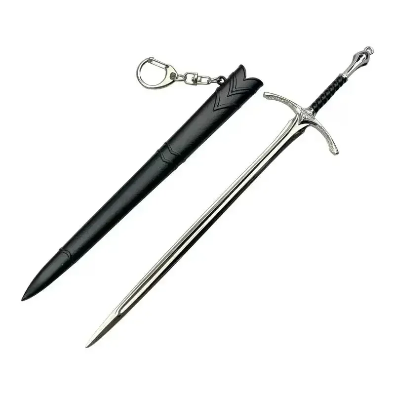 18-22cm Lord of F Rings Medieval Weapon Glamdring Aragorn Narthil Sword Metal Katana Samurai Sword Keychain Ornaments Gifts Toy 2