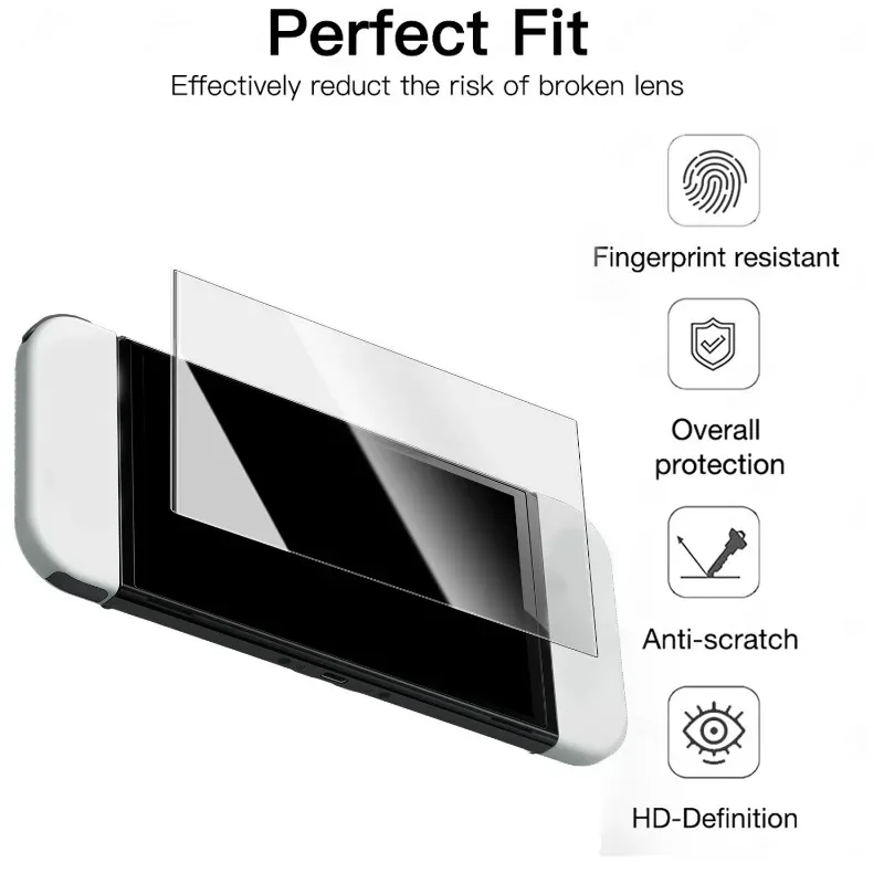 Nintendo Switch OLED Tempered Glass Screen Protector - Easy Install, HD Clarity