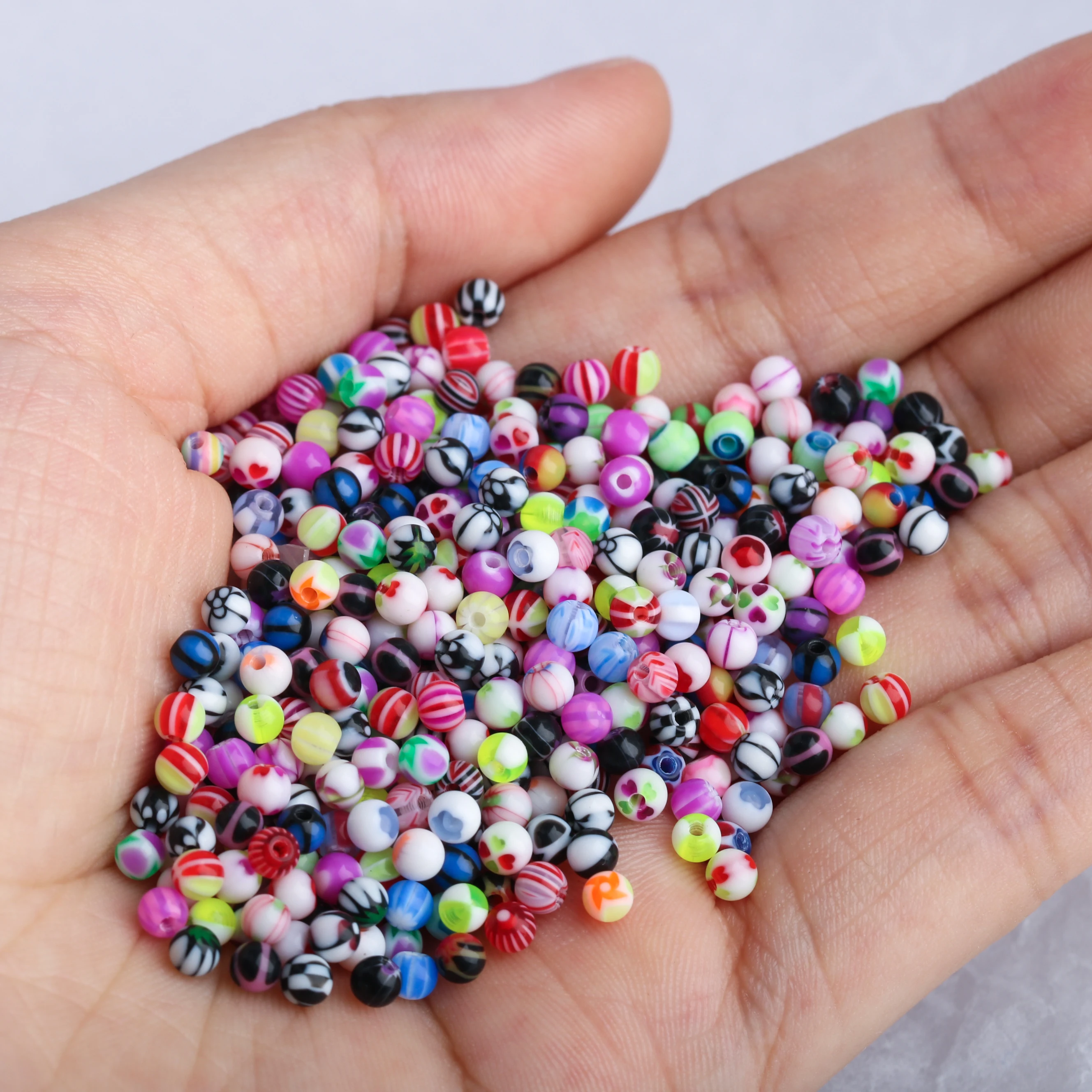 30/50/100pcs Random Color Mixing Acrylic Replacement Ball 3mm-8mm Tongue Barbell Ear Belly Eyebrow Piercing Ball Body Jewelry