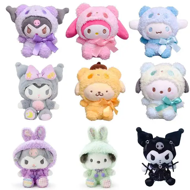 Cute Sanrio Plush Toys Cute Kuromi Plushie Keychain Sanrio Accessories Home Decor Stuffed Pp Cotton Doll Gifts for Girl 1