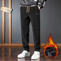Men's plus Size Fce Lined Thiened Casual Pants Autumn Winter Loose Fit Workwear Comfortable Spor Long Trousers