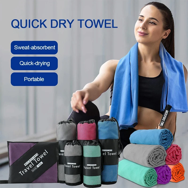 Quick-Drying Sports Towel Microfiber Ultra Soft Lightweight Super Absorbent Towel for Fitness Swimming Yoga Beach Camping Travel 4