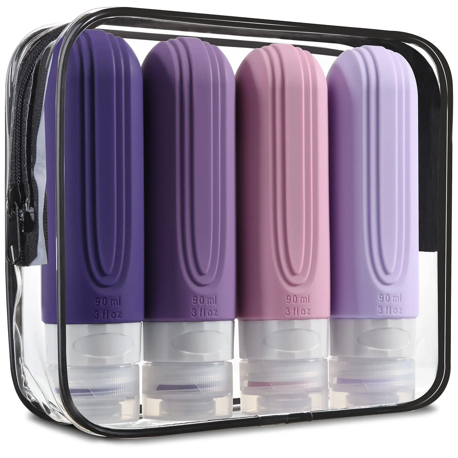 16 Pack Travel Bottles Set For Toiletries, Leakproof Travel Containers For Toiletries TSA Approved Silicone Travel Accessories Squeezable Refillable 3oz For Shampoo Conditioner Lotion