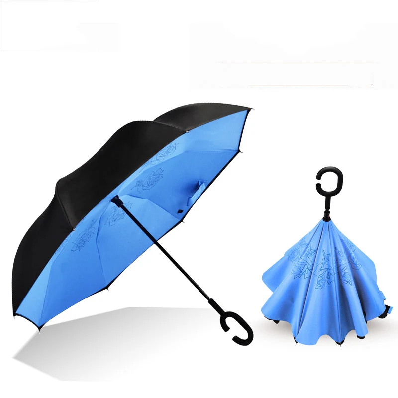 

Quality Automatic Women Umbrella Hook Reverse Elegant Chinese Male Designer Umbrella Garden Windproof Paraspigoli Parasol BY50RU